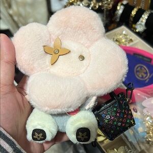 Vivis Plush Flower Keychain with Mini Bag